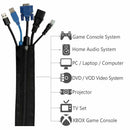 Neoprene Cable Management Sleeve Zipper Wrap Wire Hider Cover Organizer Black