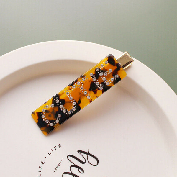 Women Girl Fashion Rhinestone Leopard Hairpin Barrette Hair Slide Clip headwear