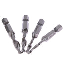 4pc/set Hand Tap Drill Hex Shank HSS Screw Spiral Point Thread Metric Plug