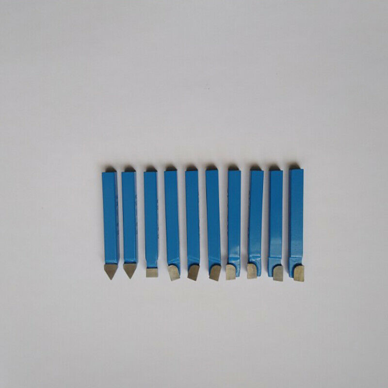 10Pcs Blue Carbide Lathe Tool Bit 1/4Inch Metal Tip Tipped Cutter Set For C I9R3