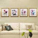 4 Panel Modern Art Painting Oil Painting on Canvas Poster Colorful Flower