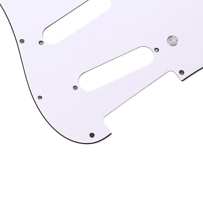 3Ply SSS 11 Holes Strat Electric Guitar Pickguard for FD (White) A