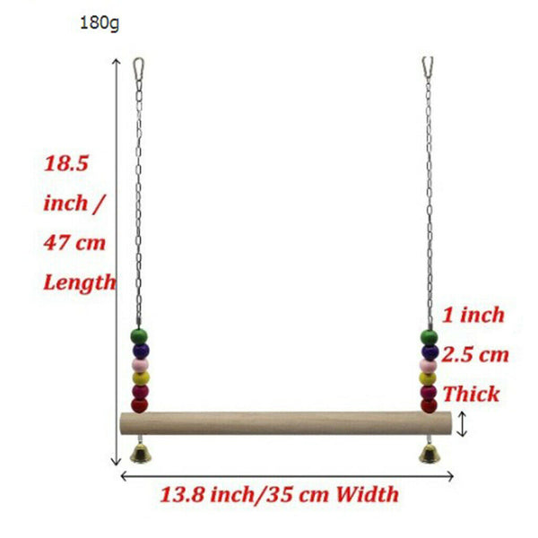 Wooden Chicken Swing Birds Chew Bite Toys Birds Parrots Stand Perch for Large