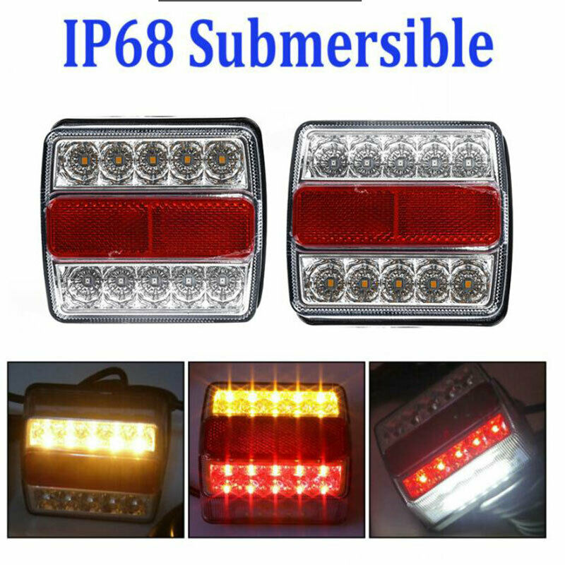 2Pcs Taillight 16LED Trailer Lights Truck IPL8 Universal 12V Truck Tail LigS Hn