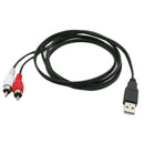 USB A Male Plug To 2 RCA Female AV Cable