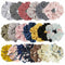 20 Elastics & Ties Pack Women's Large Chiffon Hair Scrunchies Bow Ponytail Favor