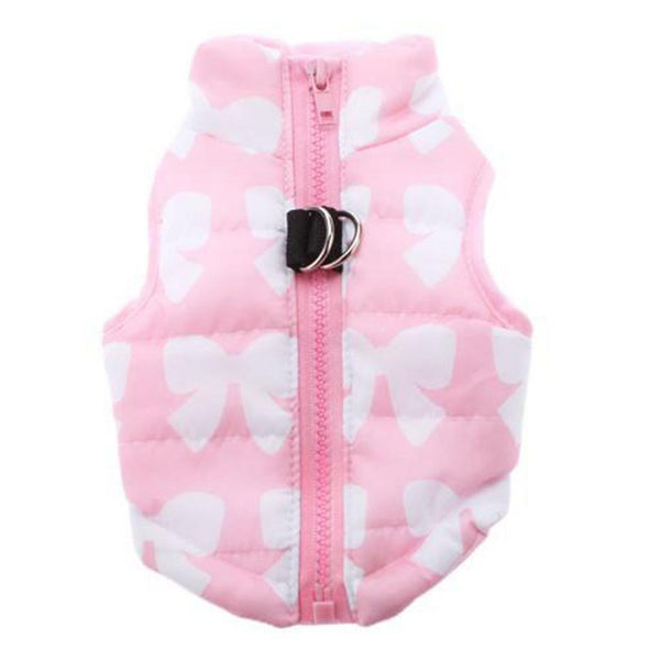 Pink Pet Dog Clothing Padded Vest Harness Small Puppy Dog Coat Clothes L