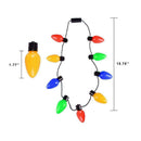 Light Up Christmas Necklace Holiday LED Large Bulbs Lights 9 Flashing B1L3