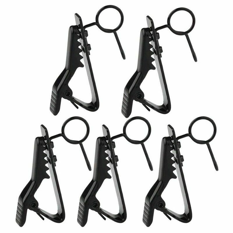 5 Pcs Ring Mini 7.5 mm Microphone Clip Holder Tie Clip Collar Clip Practica