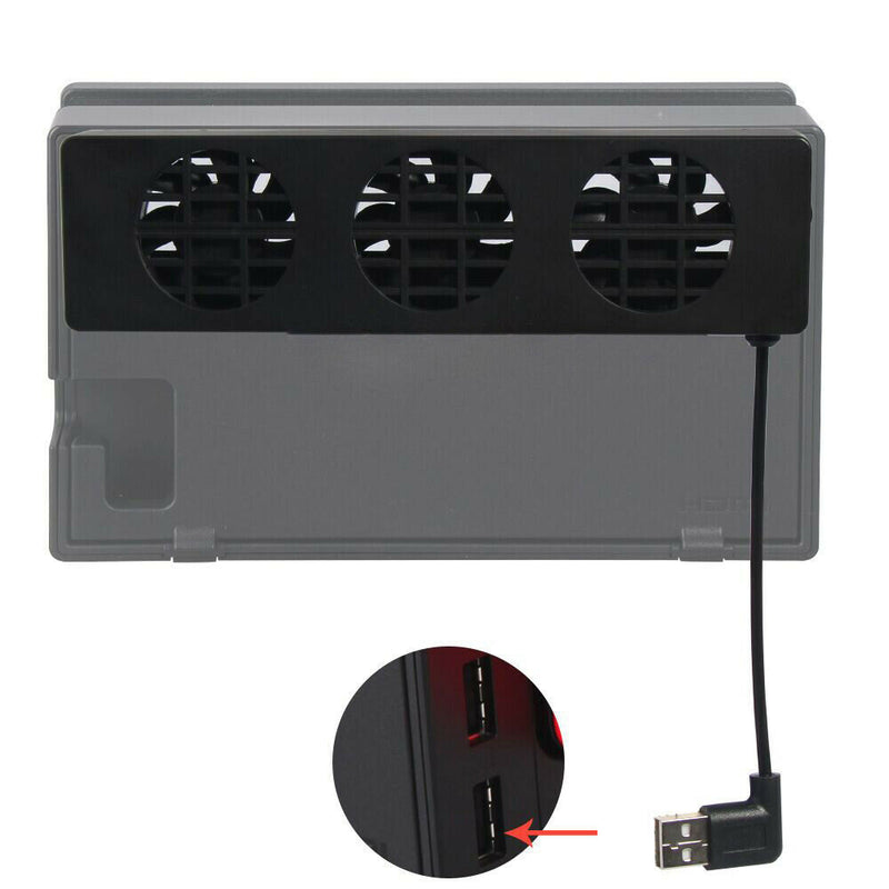 3Fan 5V 500mA Game Cooling Fans USB Temperature Cooler For Nintendo Switch Stand