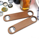 Hotel Flat Board Speed Bottle Opener Home Beer Cap Wooden Cover Stainless SSEAU