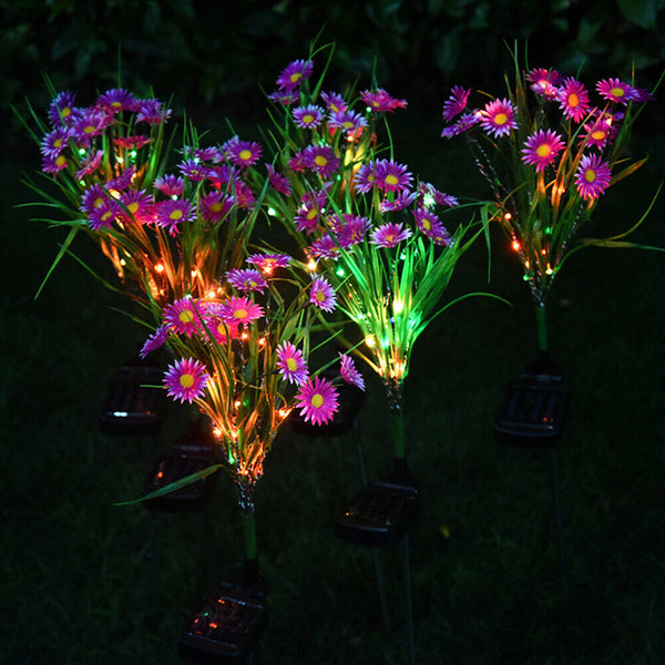 2pcs Solar Lights Ground Buried Light Waterproof Garden Flower Lamp (Pink) A#S