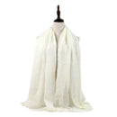 Muslim Head Scarf Cotton And Linen Women Hijabs Ladies Simple Solid Long Sh A9J4