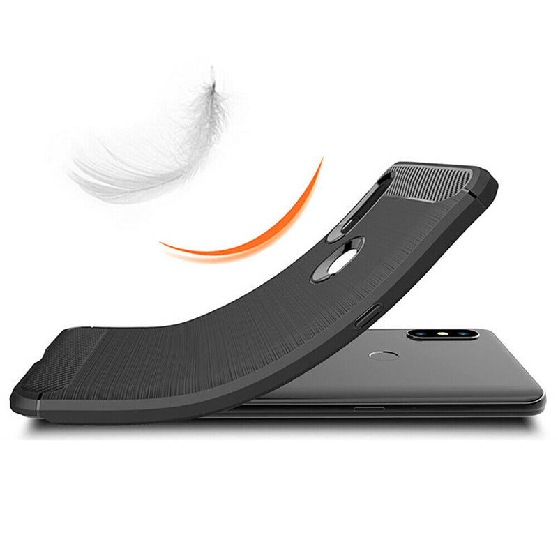 Soft TPU Phone Case Full Cover Brushed Carbon Fiber Mobile Protective Shell