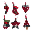 6pcs Mixed Christmas Ornaments Hanging Door Plate Pendant Christmas Tree