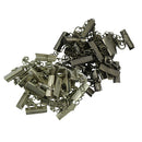 24pcs Ribbon Crimp End Caps Set Lobster Clasps Foldover Necklace Connectors