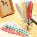 Modern Neutral Colorful Feather Shape Rollerball Pen School Office Supplies 3C