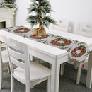 35x180cm Christmas Decor Table Flag Knitted Fabric Tassel Tablecloth (B)
