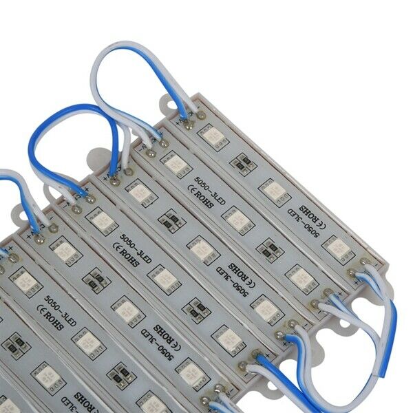 1*10pcs 5050 SMD 3 LED Module LED Strip String Light Waterproof DC 12V blue C5J1