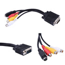 PC VGA SVGA to 3 RCA Composite Video Audio S-Video TV AV Adapter Converter Cable