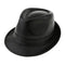 Unisex Retro Faux Leather Pork Pie Hat Classic Gentleman Flat Top Fedora Cap