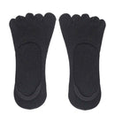 1 Pair Five Finger Toe Socks Elastic Solid Summer Boat Socks (Black) A