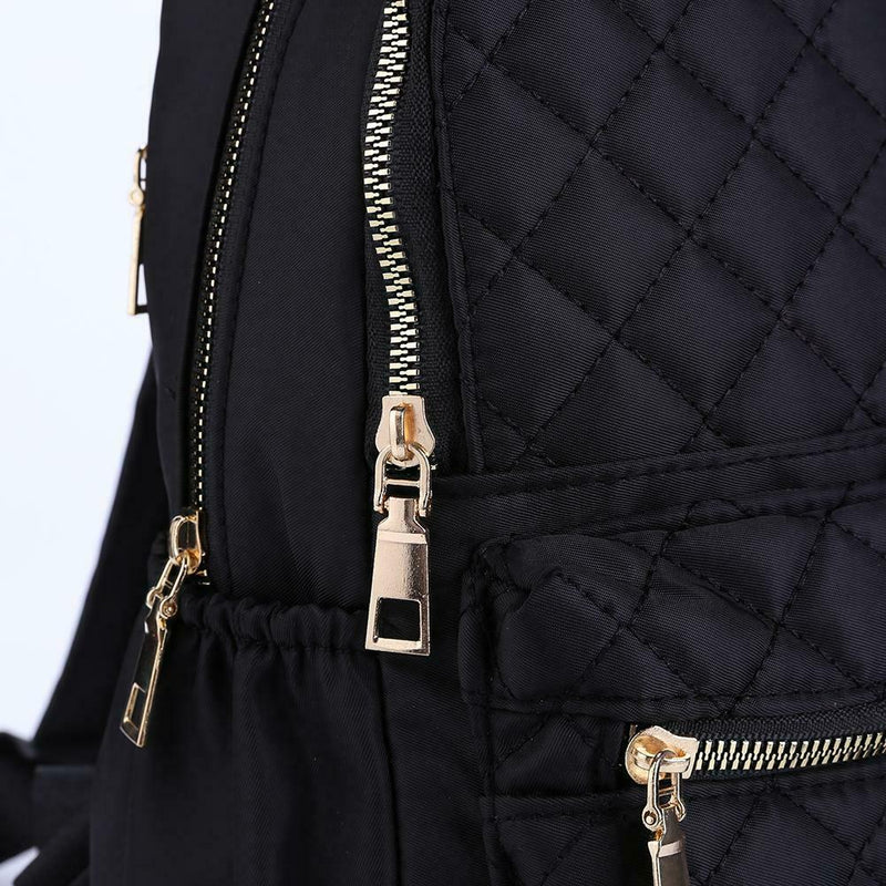 Women Large Capacity Lattice Backpack Preppy Nylon Shoulder School Bags