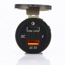 Qc 3.0 Motorcycle Marine Dual Usb Charger Socket Type-C Port Fast Full Flow