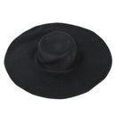 Women Cute Summer Straw Beach Hat Wide Large Brim Foldable Sun Hat Black H5E2