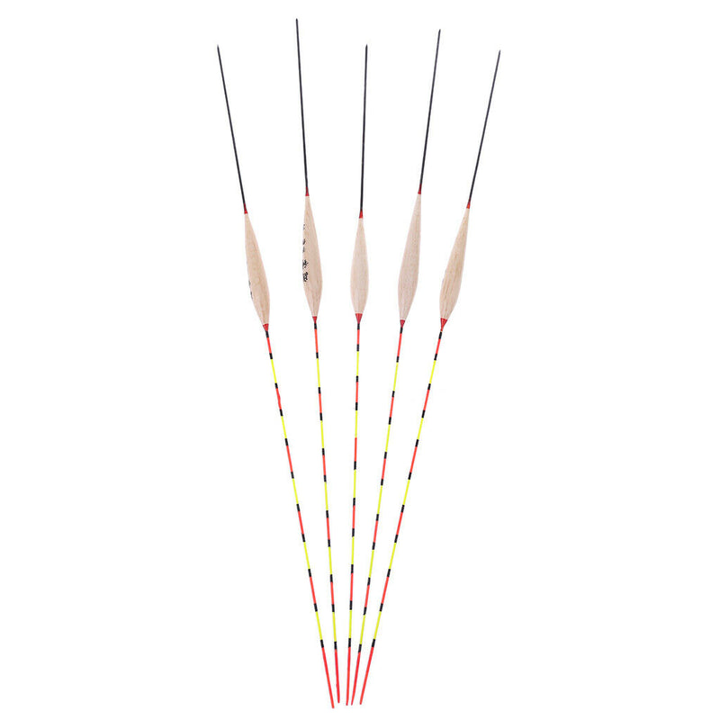 5Pcs Fishing Float Night Luminuous Tackle Glow Stick Wood Accessories With Lead