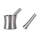 1X(Stainless Steel Garlic Pounder Leak Proof Cover Mortar Pot Mortar Pestle