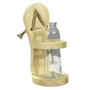 Hydroponic Plants Transparent Glass Vase Hanging Planter w/ Wooden Stand