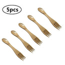 5Pcs/set Kids Creative Eco-friendly Bamboo Spork Spoon Fork Combo Newest Useful