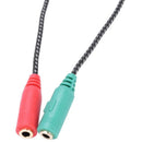 1 Pcs Cable Adapter 2 In 1 Splitter 4 Pole 3.5mm Audio Earphone Headset to  C1F6