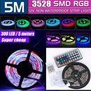 5M 300 LEDS RGB 528 SMD 12V LED Home KTV Strip Light Focus Lamp+ IR Controller