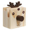 Humorous Reindeer Design Wood Desktop Pencil Cup Organizer / Novelty Eyegla E6M5