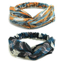 10 Pack Women'S Headbands Boho Flower Printing Twisted Criss Cross Elastic
