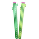 2 Pcs Cactus Love Wooden Straight Ruler Measure Study Drawing Student Stati