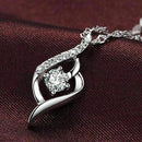 Damen Twisted Silber Kristall Rhinestone 8-FormAnhÃ¤nger Schmuck Kette Halsk New