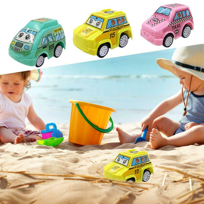 6pcs/Set Kids Mini Cartoon Cars Models Pull Back City Service Vehicle Toys