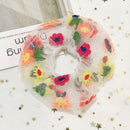 Flower Hair Rope Ties Scrunchies Girls Rubber Band Ponytail Holder (White)