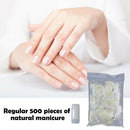 500pcs/bag Natural Flat Shape False Nail Art Tips UV Gel Manicure Tools (2) A