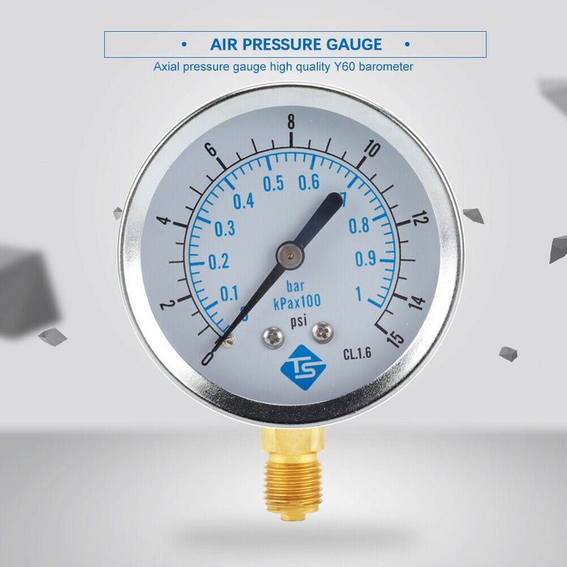 TS-Y60Z4-15psi Y60 Axial Dial Pressure Gauge 1/4NPT Thread Vacuum Manometer