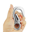Strong Stainless Steel Eye Hook w/ Clevis Safety Latch for Winch Cable 0.5T