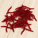 200pcs Fishing Worm Red Earthworm Lures Artificial Soft Fish Bait Lure