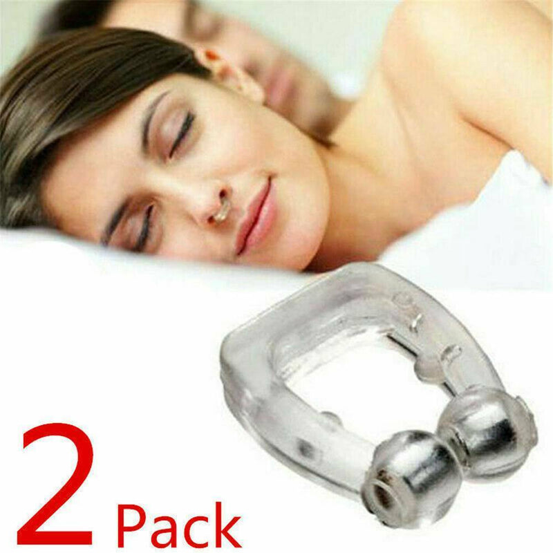 2x Magnetic Clipple Silicone Anti-Snore Stop Snoring Nose Clip For Sleeping Aid