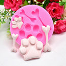 Dog foot bone shape silicone mold fondant chocolate cake decoration mold tool