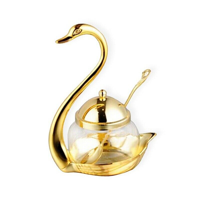 Aluminum alloy Condiment Pot Seasoning Container Spice Glass Jar Salt Sugar G7M8