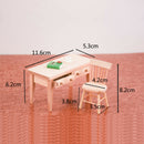 1/12 Miniatures Unpainted Table And Chair Set Furniture Room DIY Ornaments