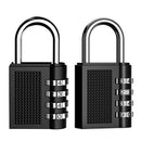 Combination Security Padlock, 4 Digit Resettable Code Lock, Black Pack of 2 O4P1